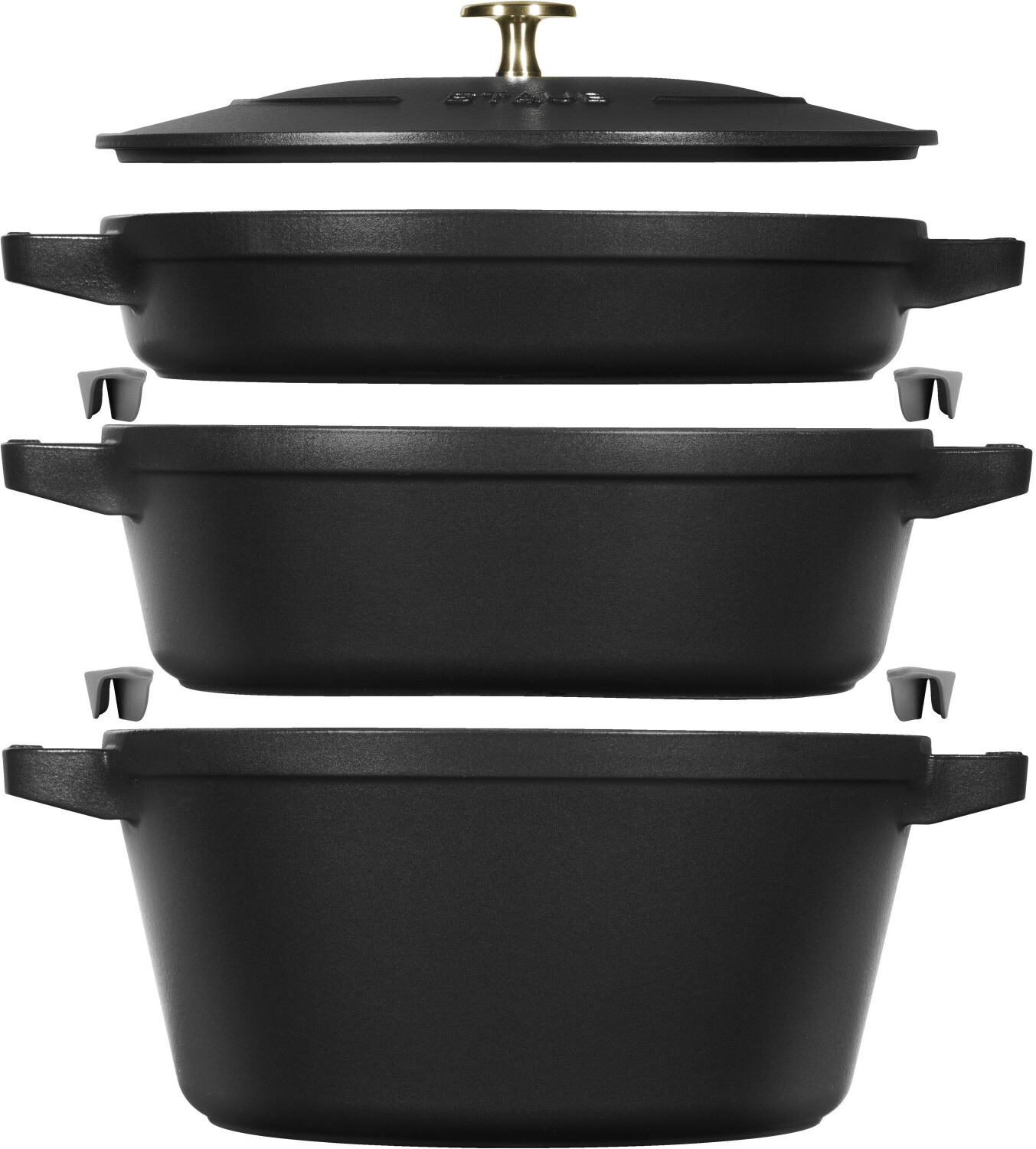 Staub La Cocotte Pot Set 3 pcs black