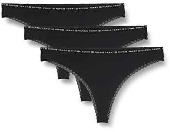 Tommy Hilfiger 3-Pack Floral Lace Thongs (UW0UW02824) black