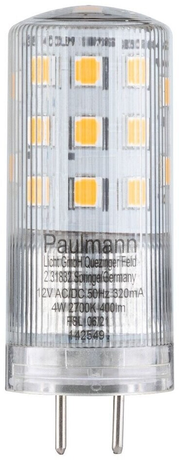 Paulmann LED-Stiftsockellampe GY6,35 4W 400lm 2700K dimmbar (28833) ab 7,03  €