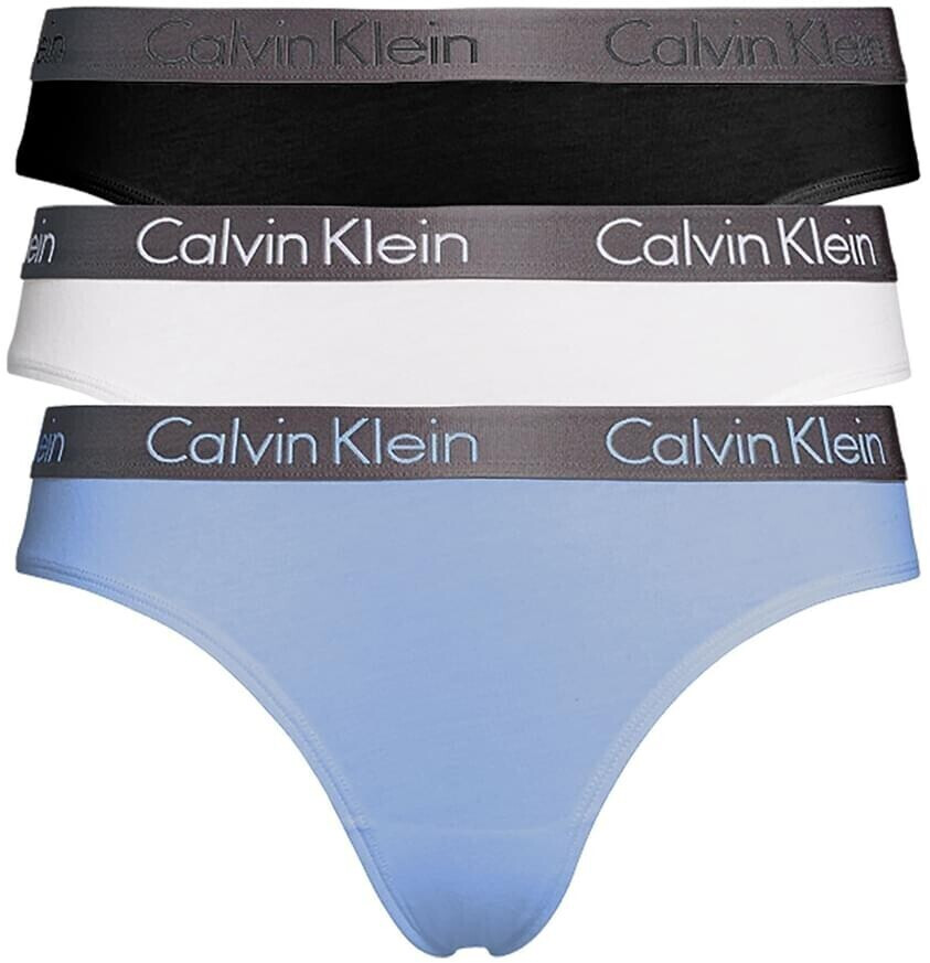 Calvin Klein Femme Lot de 3 Strings Tangas, Multicolore (Black