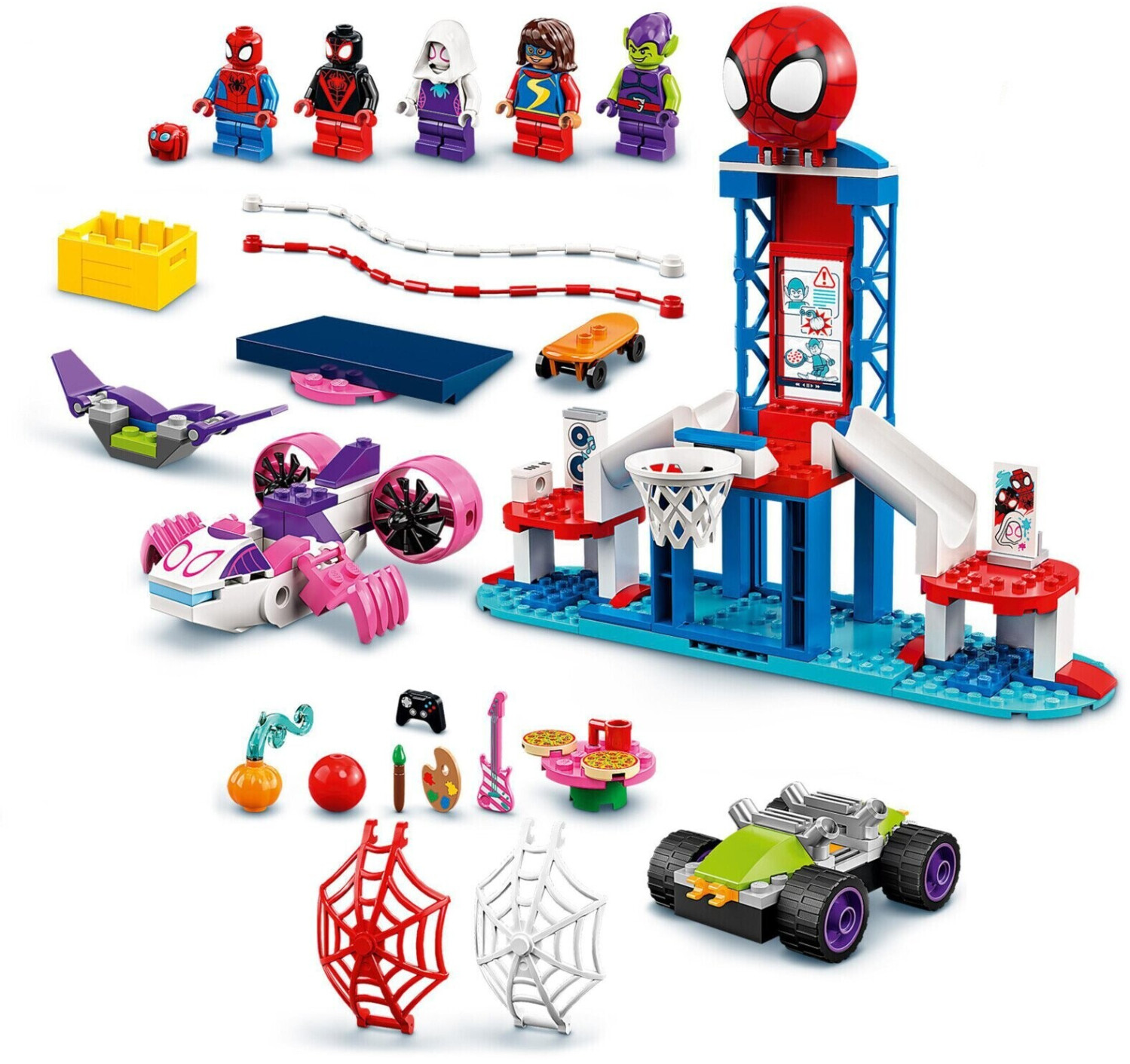 LEGO Marvel Spider-Man Webquarters Hangout 10784 Building Set - Spidey and  His Amazing Friends Series, Spider-Man, Miles Morales, and Green Goblin  Minifigures, Toys for Boys and Girls Ages 4+ 