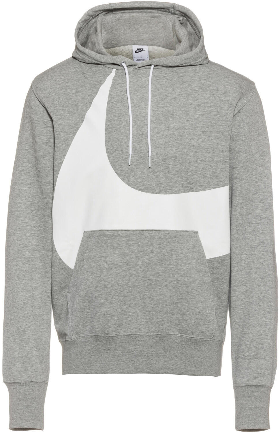 Nike Sportswear Swoosh Men's Semi-Brushed Back Pullover Hoodie (DH1027) dark grey heather/white