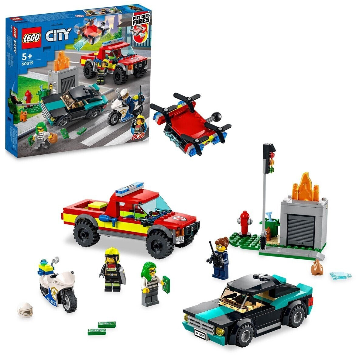 LEGO City - Le sauvetage des pompiers et la course-poursuite de la police (60319)