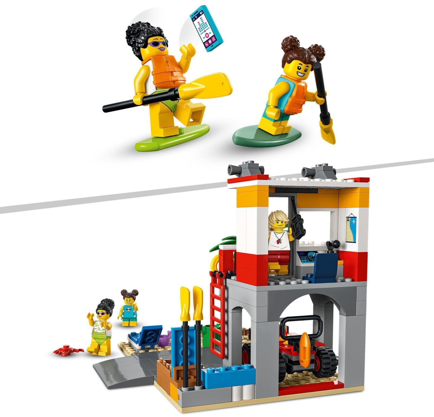 Lego 60328 city le poste de secours sur la plage, jouet de