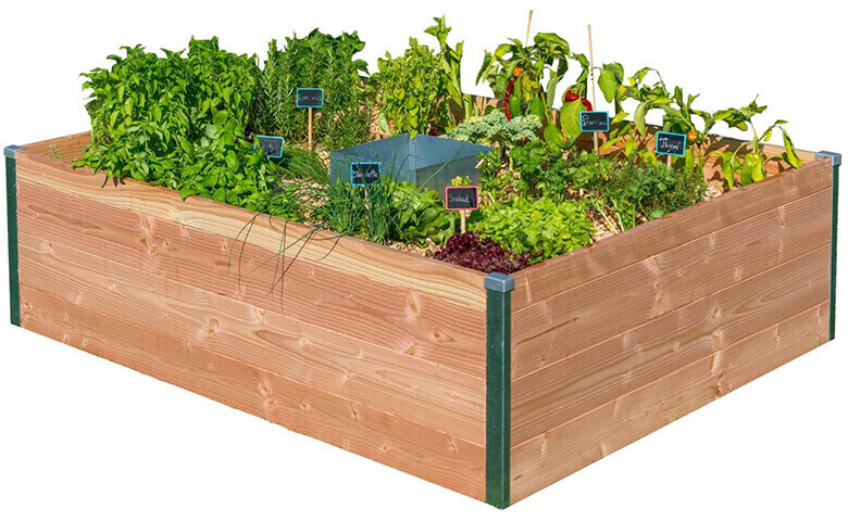 Mon Petit Potager Carré Potager en bois avec composteur 170 x 119,5 cm