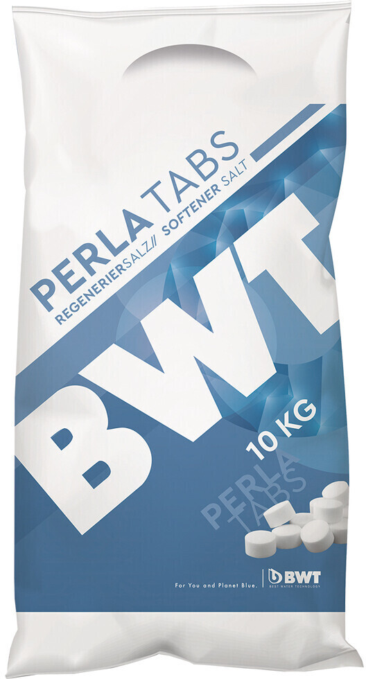 BWT Perla Tabs 20 kg, Regeneriersalz für Enthärtungsanlagen, 99,9%  Reinheitsgrad, Praktische 10 kg Säcke, Optimale Pflege
