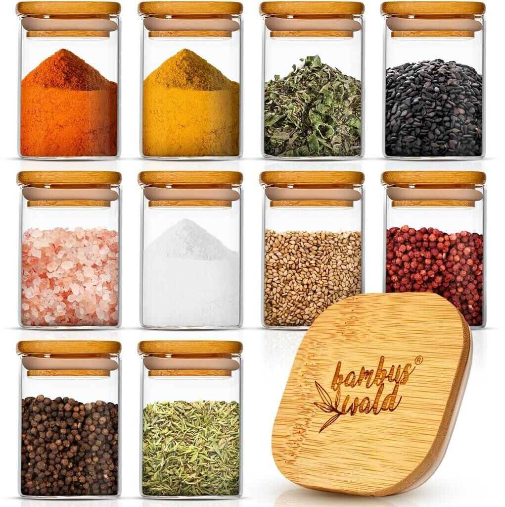Bambuswald Glass with Bamboo Lid square 150 ml (10 pcs)