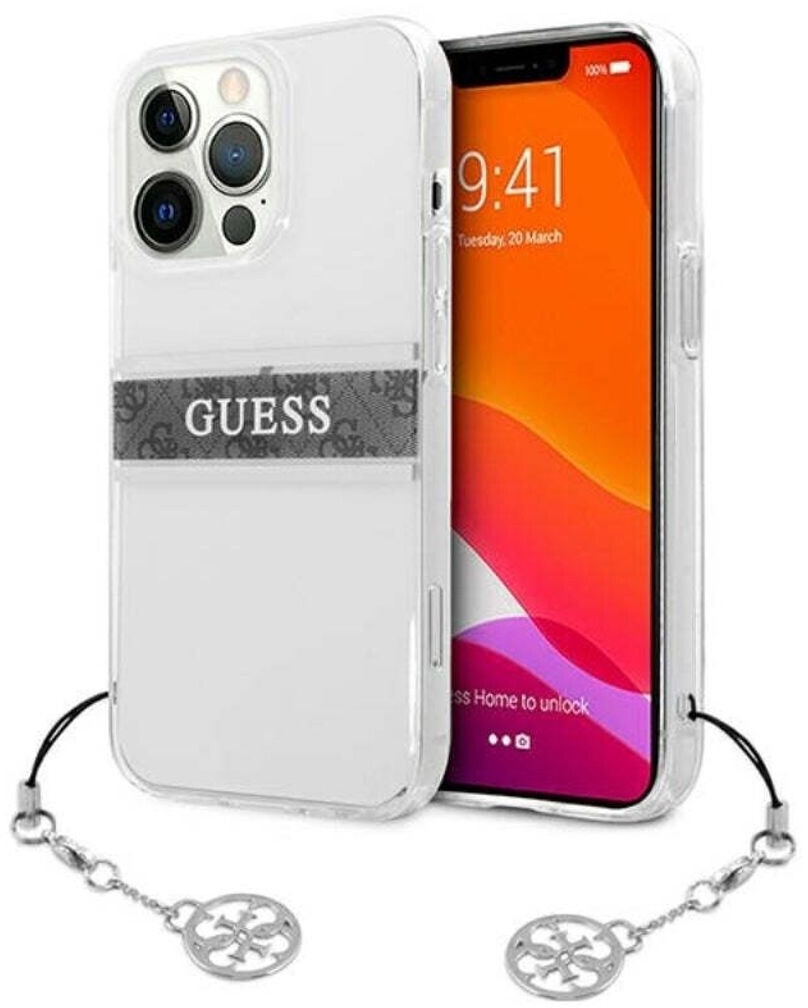 Guess PC/TPU 4G Grey Stripe Back Cover für Apple iPhone 13 Pro - Transparent