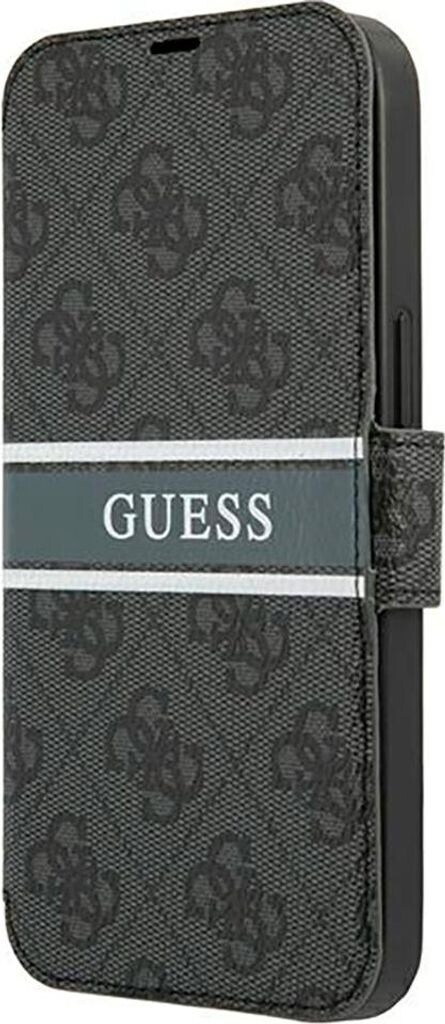 Guess PU 4G Printed Stripe Book Case für Apple iPhone 13 Pro grey