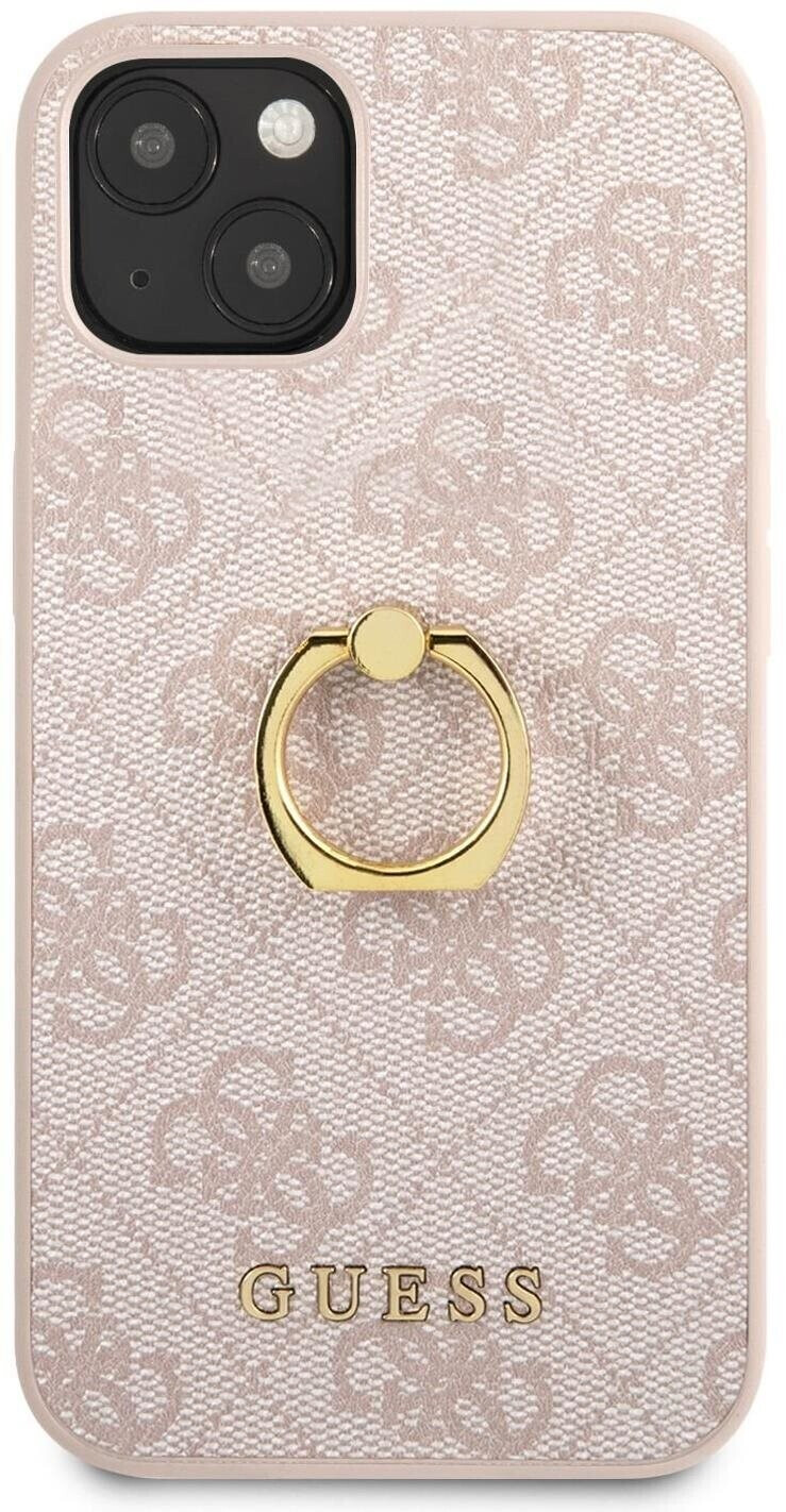 Guess PU 4G Ring Back Cover für Apple iPhone 13 Pink