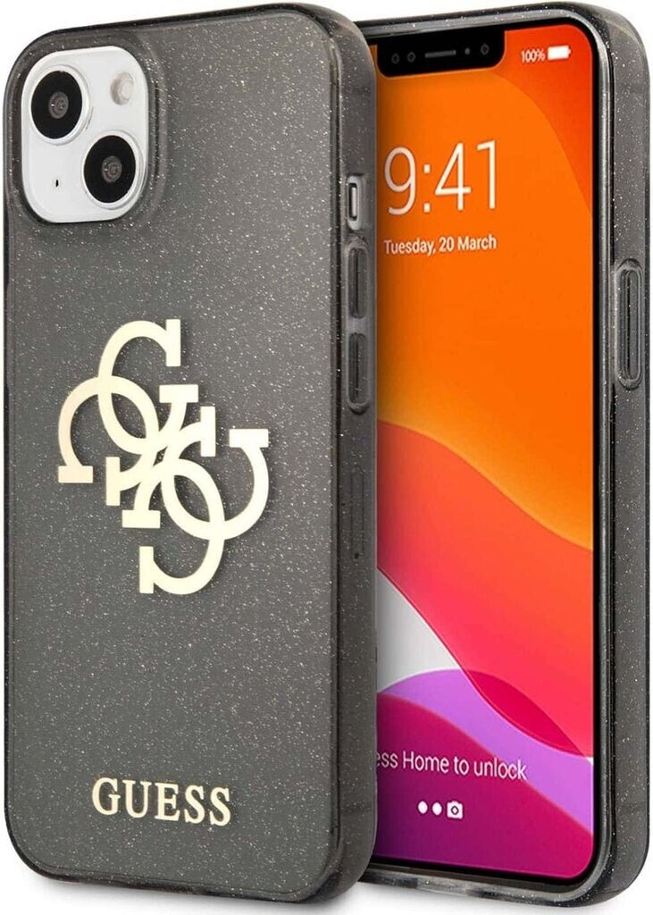 Guess TPU Big 4G Full Glitter Back Cover für Apple iPhone 13 mini Schwarz