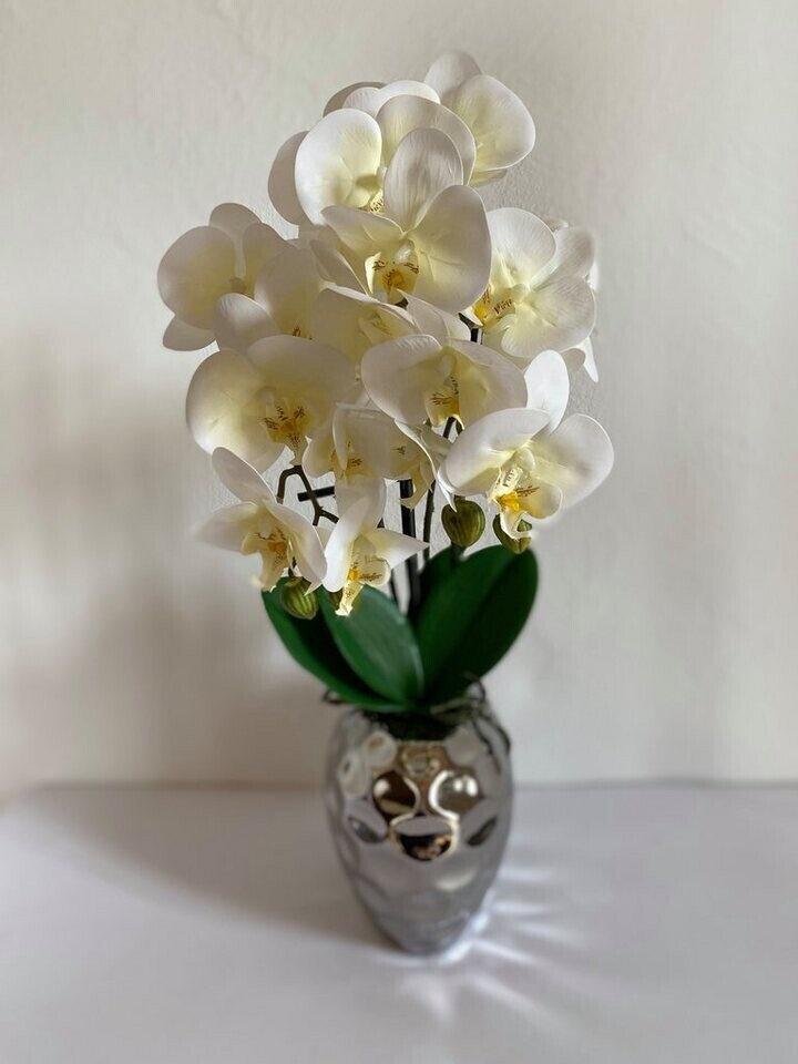 € ab | Kunstblume Orchidee FRESH cremeweiß/ 34,90 Porta bei Preisvergleich silber Schale 50cm