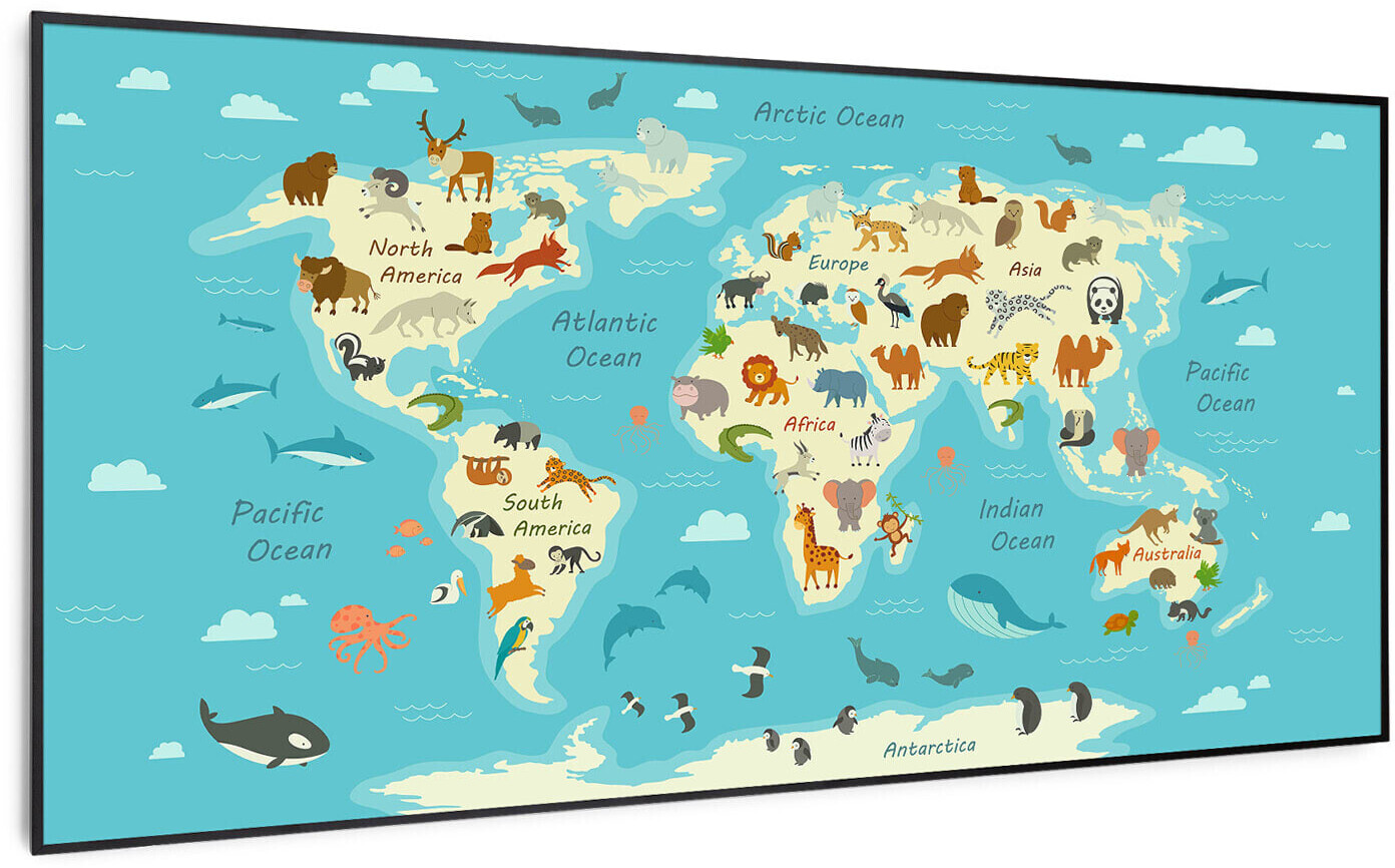 Klarstein Wonderwall Air Art Smart Carte avec animaux 120 x 60 cm
