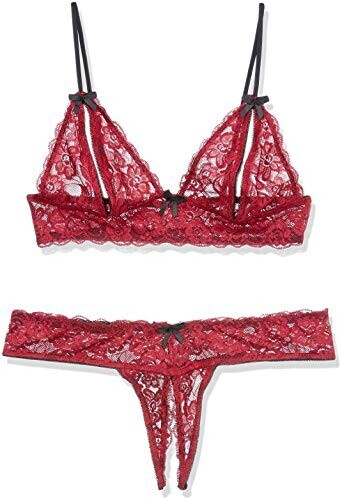 Cottelli Collection Open Lingerie Set in Red Lace S