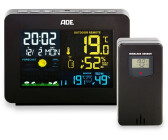  ADE Funkwecker digital mit Batterie, mit Temperaturanzeige, klein und kompakt, Wecker mit Licht und Schlummerfunktion