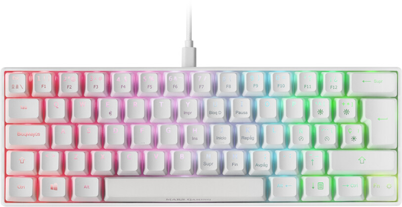 Mars Gaming MKMINI (ES) blanc switch brown