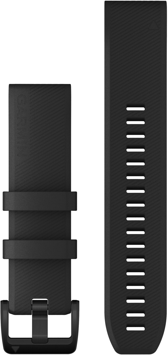 Garmin Bracelet Silicone noir boucle silver QuickFit 22mm Fénix 5 . 5 Plus  Noir