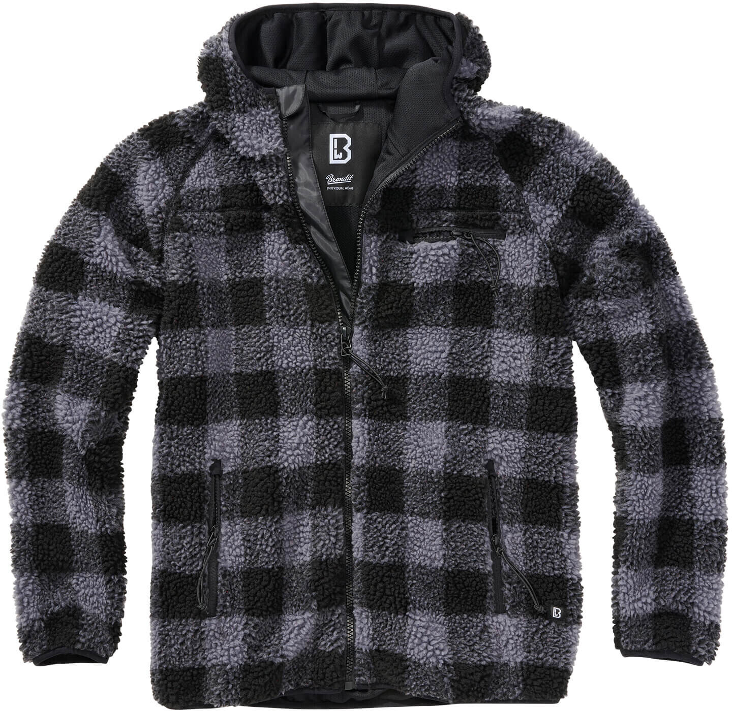Brandit Teddyfleece Worker Jacket black/grey (5024-28)