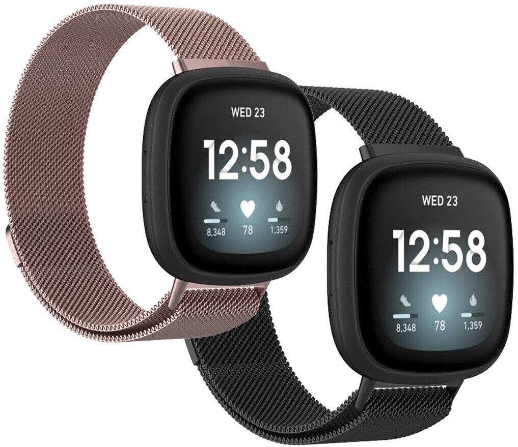 iMoshion Milanese Band Schwarz/Rosé Gold (Fitbit Versa Sense)
