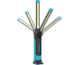 Hazet 1979N-7 Torcia LED Ricaricabile 340 Lumen - Batteria 2600 MAh, 2 Ganci E Magneti, Per Officina E Hobby