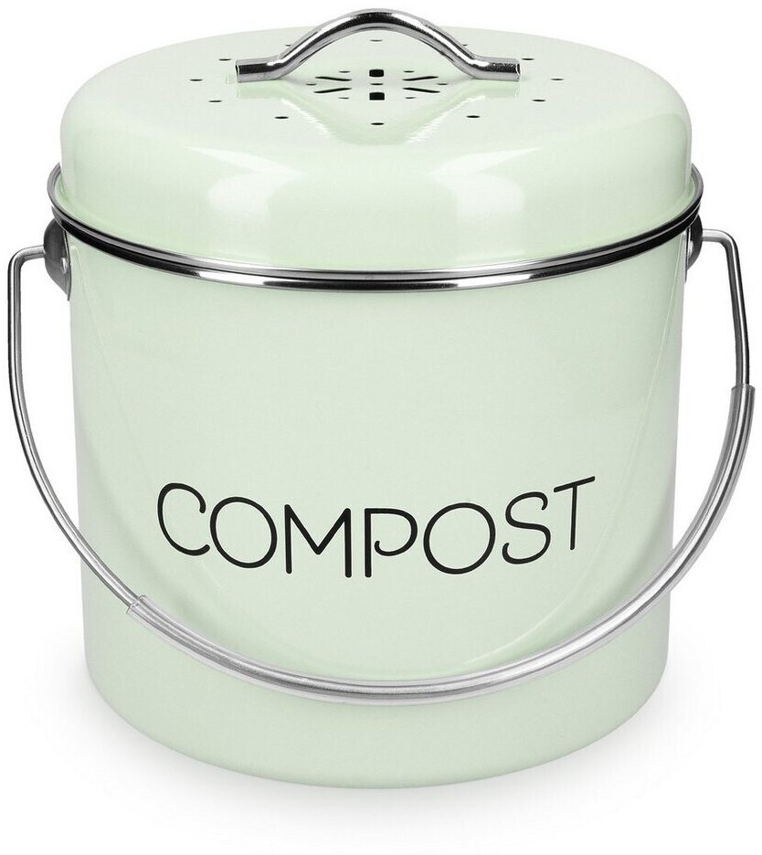 Navaris Compost bucket with activated carbon filter (5 L) mint green