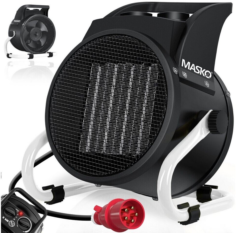 Masko Fan Heater 9000W 400V White/Black