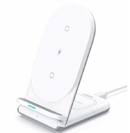 Aukey Aircore 2-in-1 Wireless Charging Stand white