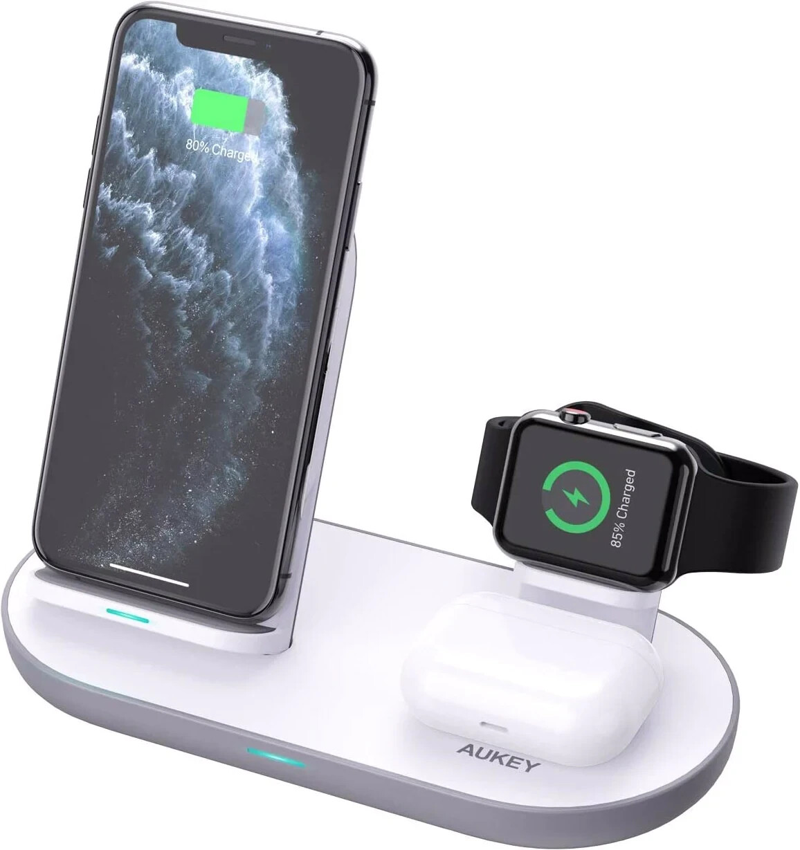 Aukey LC-A3 3 in 1 AirCore Wireless Charging Station Stand
