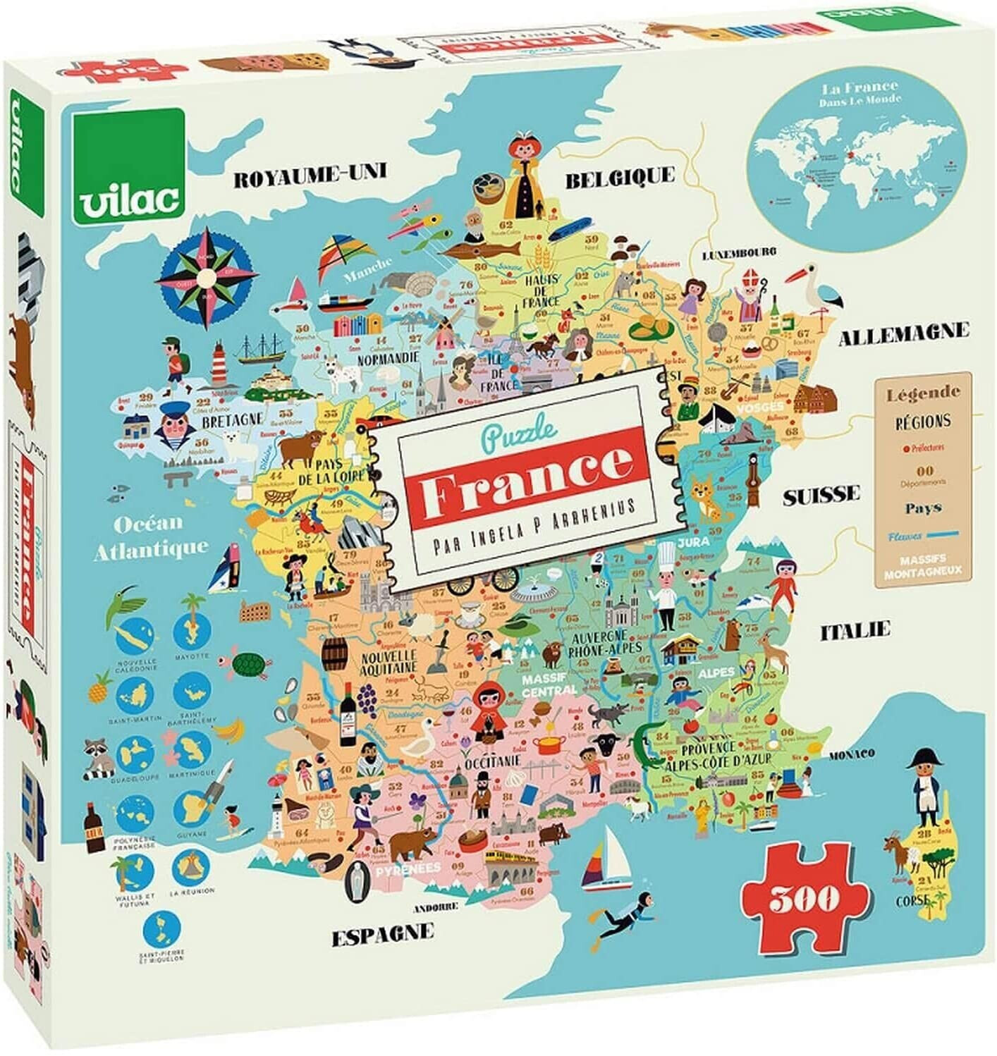 Vilac Carte de France Ingela P. Arrhenius (300 pièces)