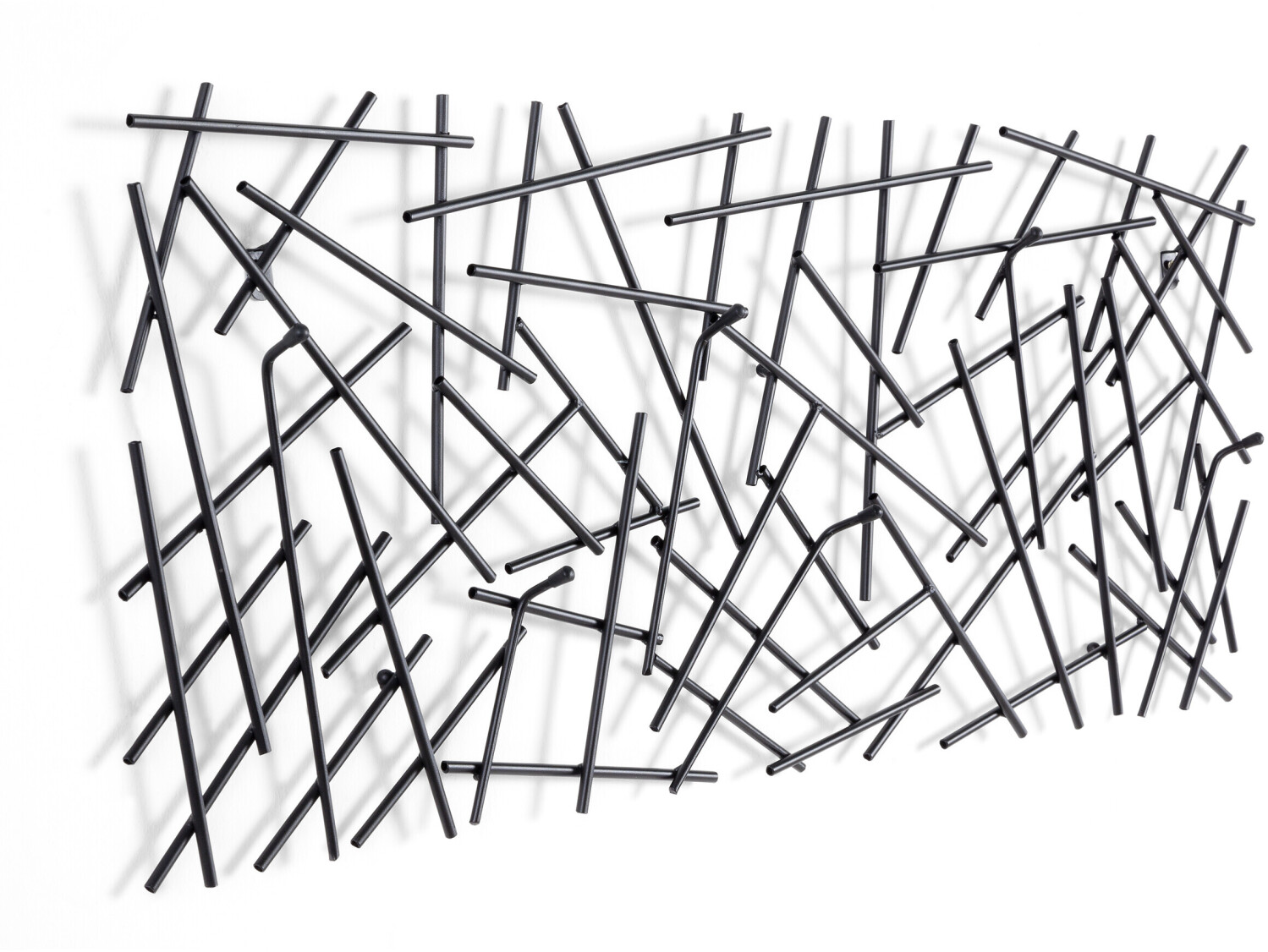 Wandgarderobe Yucon mit 12 Haken und Hutablage 100 cm schwarz
