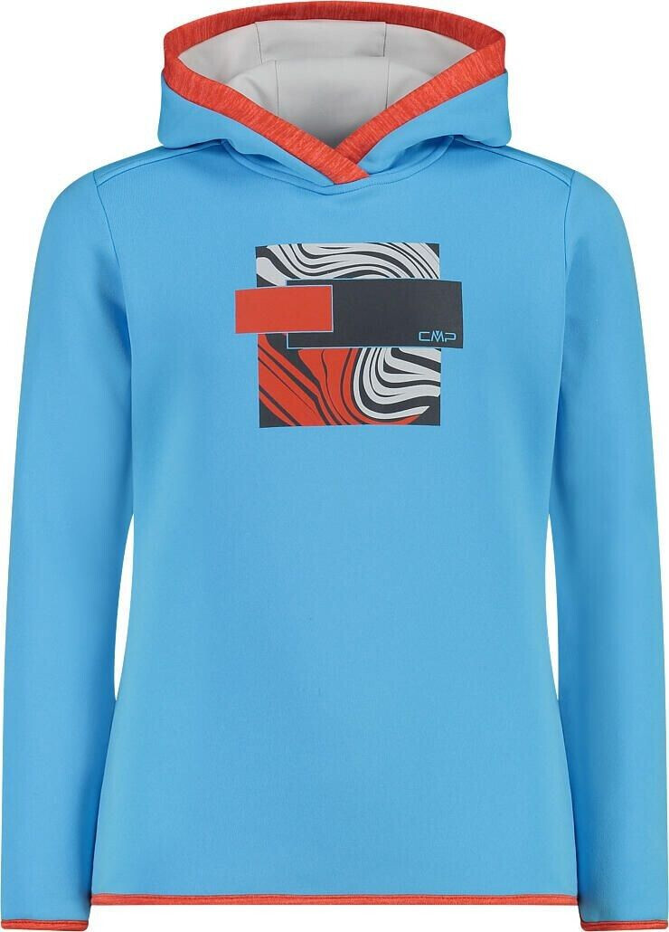 CMP Girl's Stretch Performance Hooded Jacket with outdoor-inspired print (31E1955) azzurro