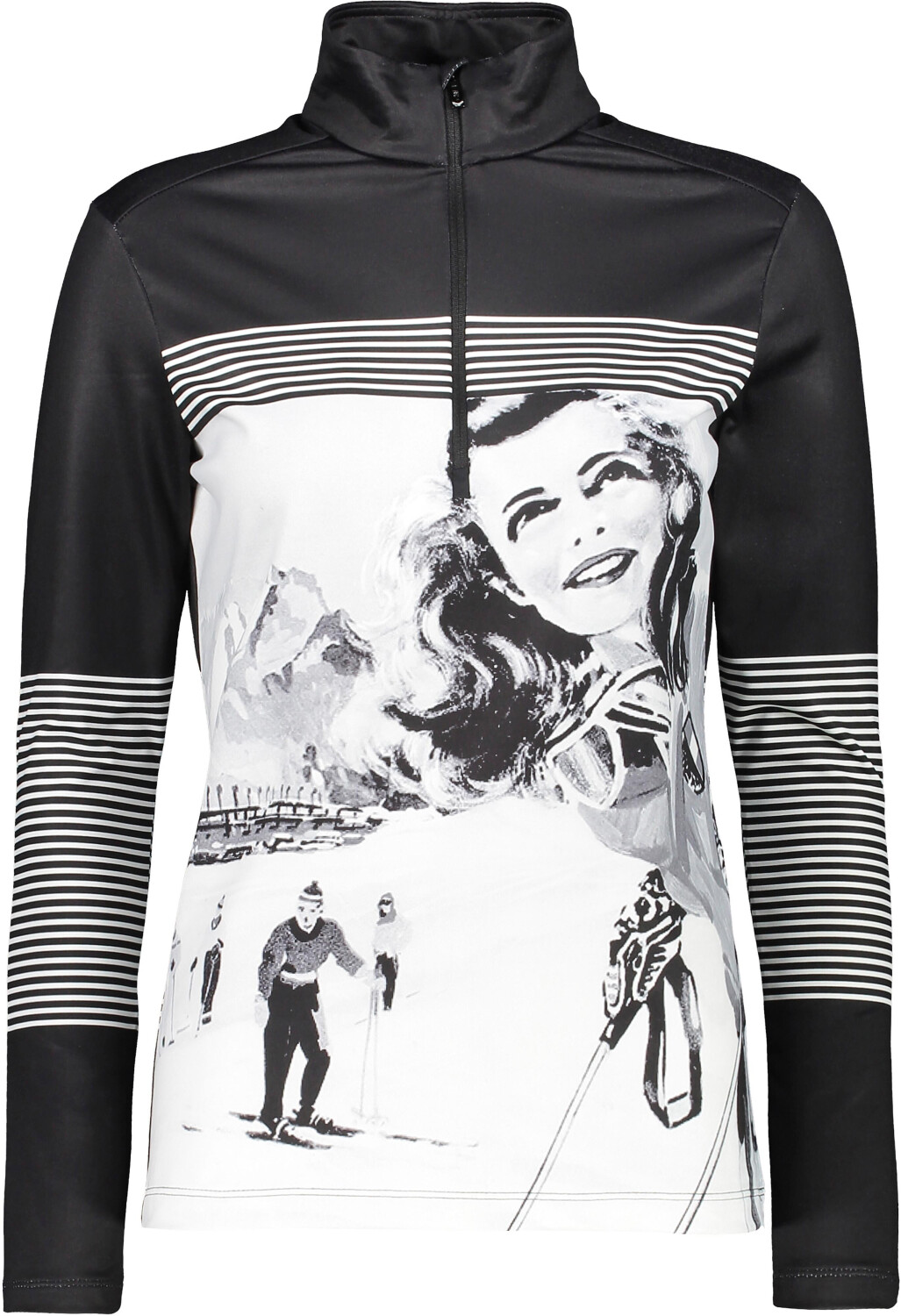 CMP Women's Heritage Second-Layer Sweatshirt (30L0396) black/white