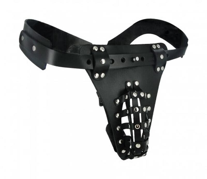 Strict Leather Mesh chastity belt for men