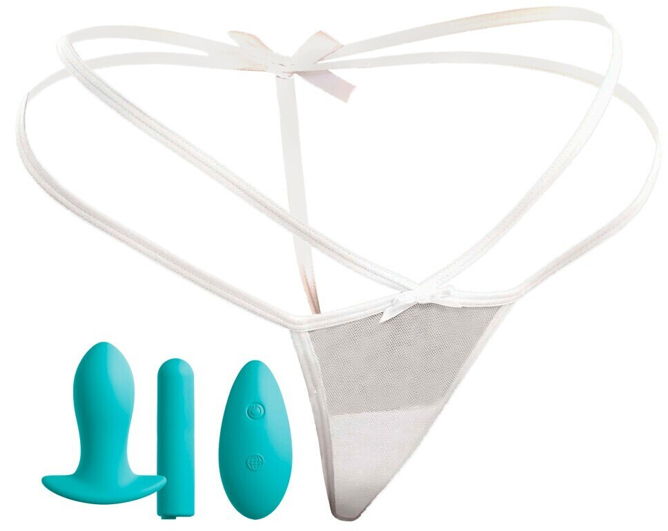 HookUp Panties Remote Bow-Tie G-String - white