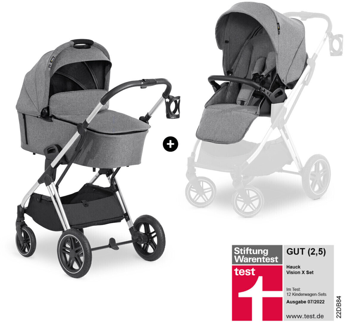 Hauck Vision X Set silver/melange grey