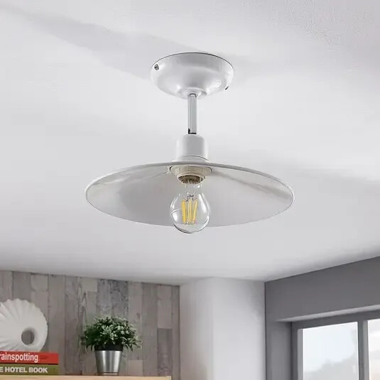 Lampenwelt.com Plafonnier Phinea blanc