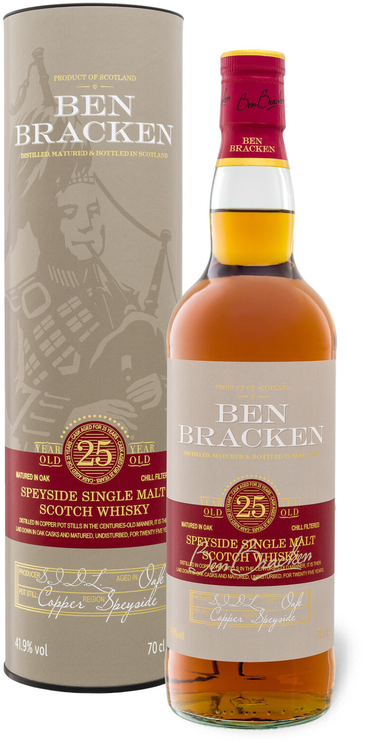 ab Preisvergleich Ben Whisky 0,7l Speyside bei Single Malt | 41,9% Bracken 25 Years Scotch € 79,99