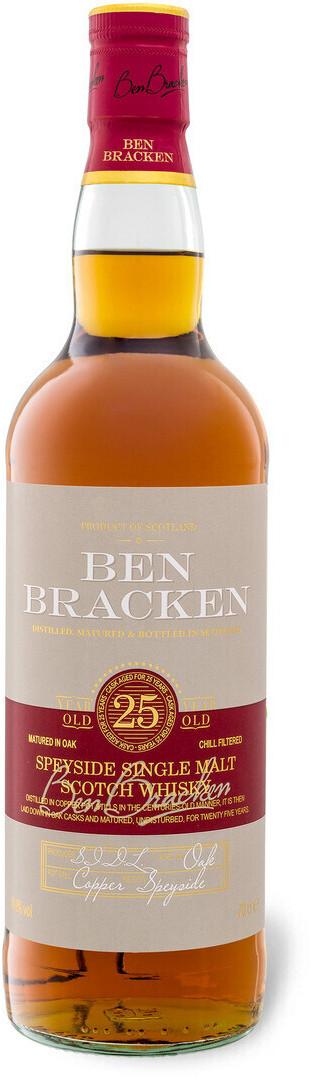 Ben Bracken 25 Years Speyside Single Malt Scotch Whisky 0,7l 41,9% ab 79,99  € | Preisvergleich bei