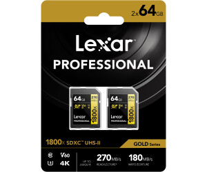 LEXAR Carte SDXC 64 Go 1800X Professional 270 Mo/s Classe 10 UHS-II U3 - SD  SDHC SDXC pas cher