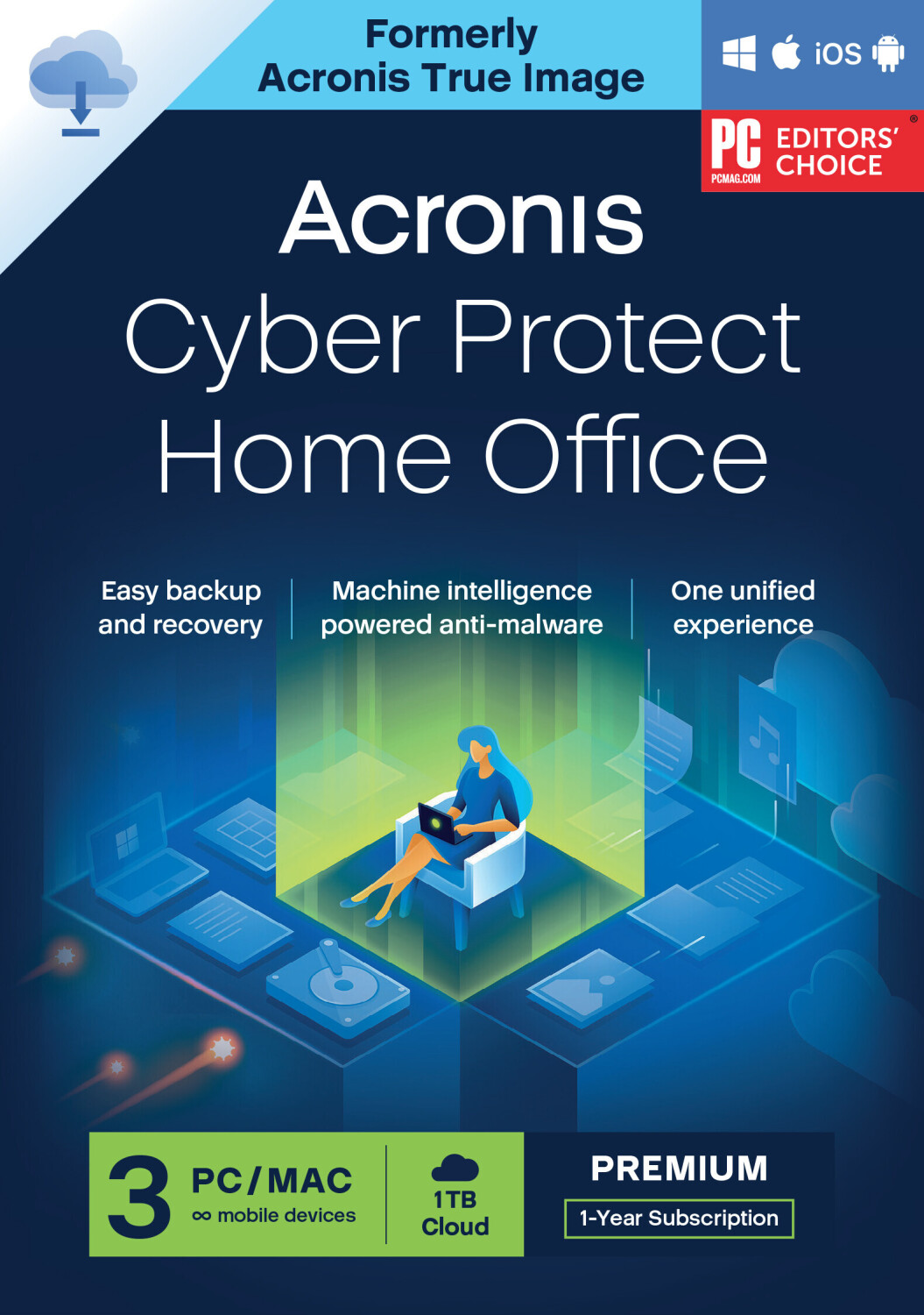 Acronis Cyber Protect Home Office Premium (3 appareils) (1 an)