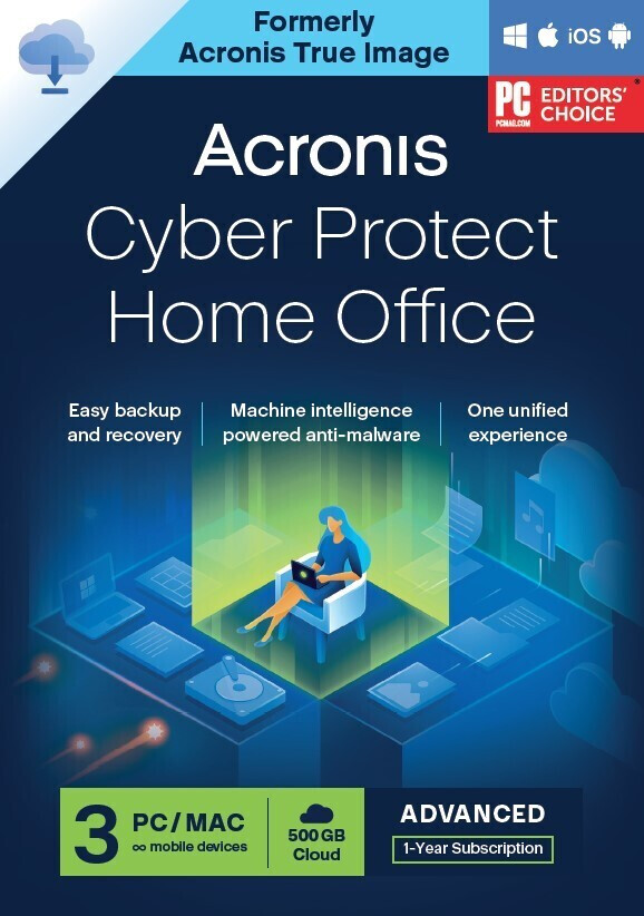 Acronis Cyber Protect Home Office Advanced (3 appareils) (1 an)