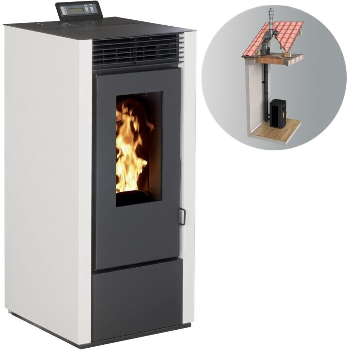 Interstoves Marina 14 kW étanche avec kit conduit 80/125 blanc télécommande WiFi