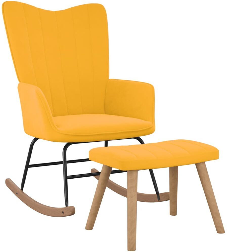vidaXL Chaise à bascule avec repose-pied jaune moutarde