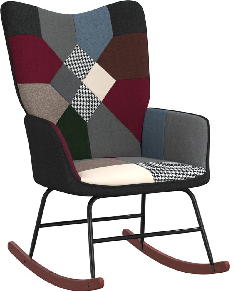 vidaXL Chaise à bascule en tissu à patchwork
