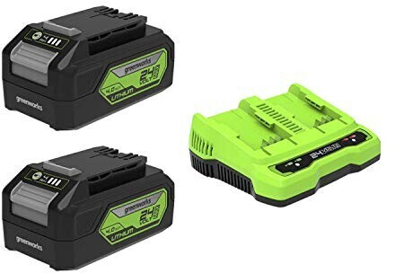 Greenworks Starter Kit 24V (2 x Akku 4Ah + Doublecharger)