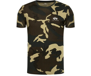 ALPHA INDUSTRIES Herren T-Shirt Basic – Mit Kleinem Logo, Camo-Print, Aus Baumwolle, Regular Fit