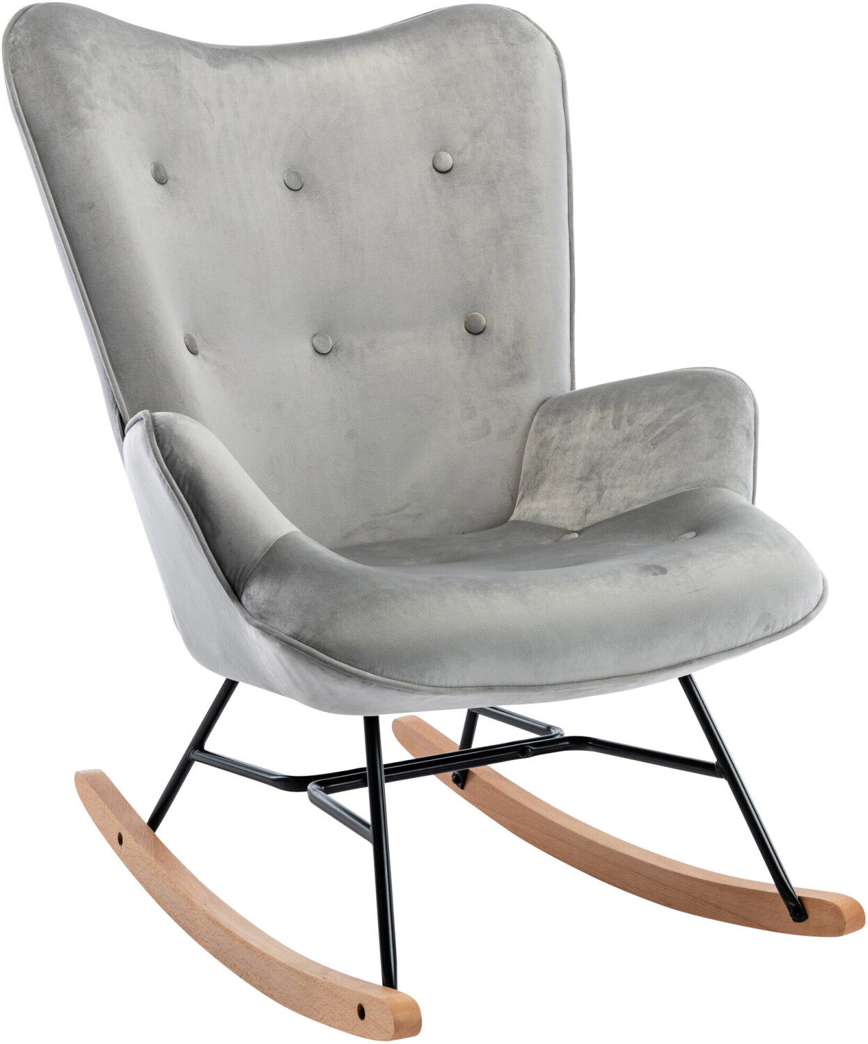 CLP Rocking chair Sanka velvet (3141) grey