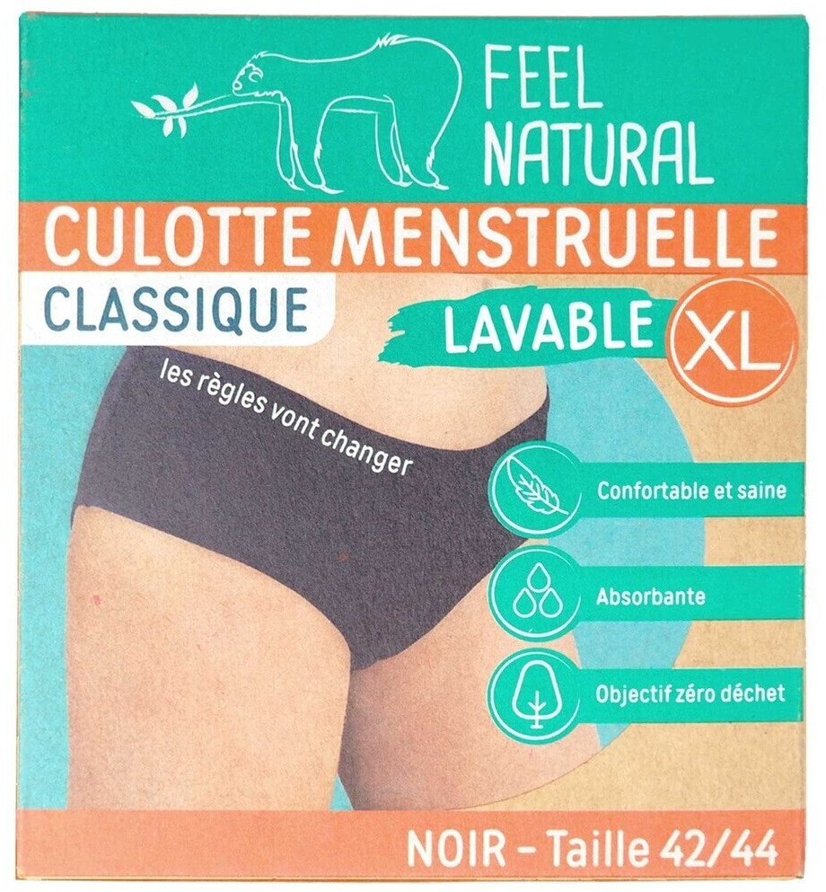 Feel Natural Culotte menstruelle classique lavable - noir (XL)