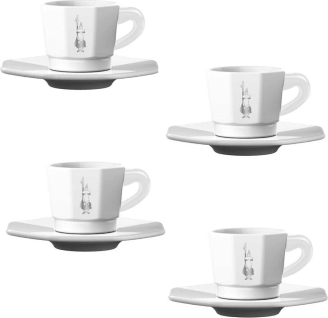 Bialetti Espresso cups Perfetto Moka (set of 4) white/silver