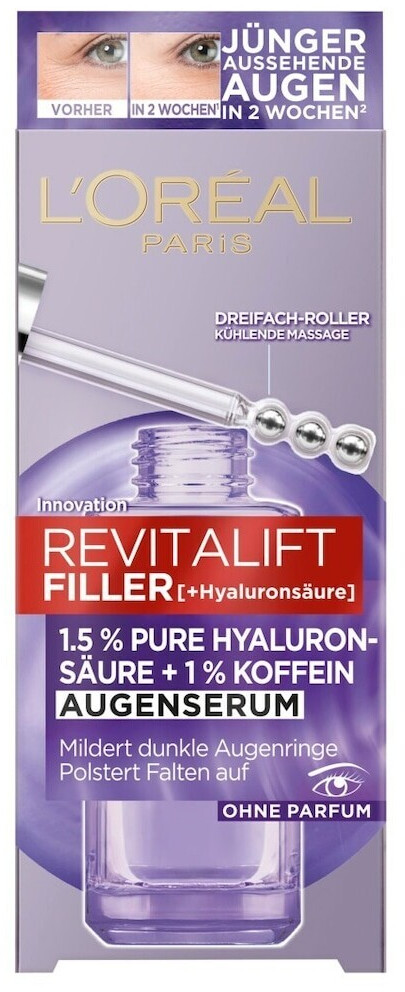 Photos - Other Cosmetics LOreal L'Oréal Revitalift Filler Hyaluronic Acid Eye Serum  (20 ml)